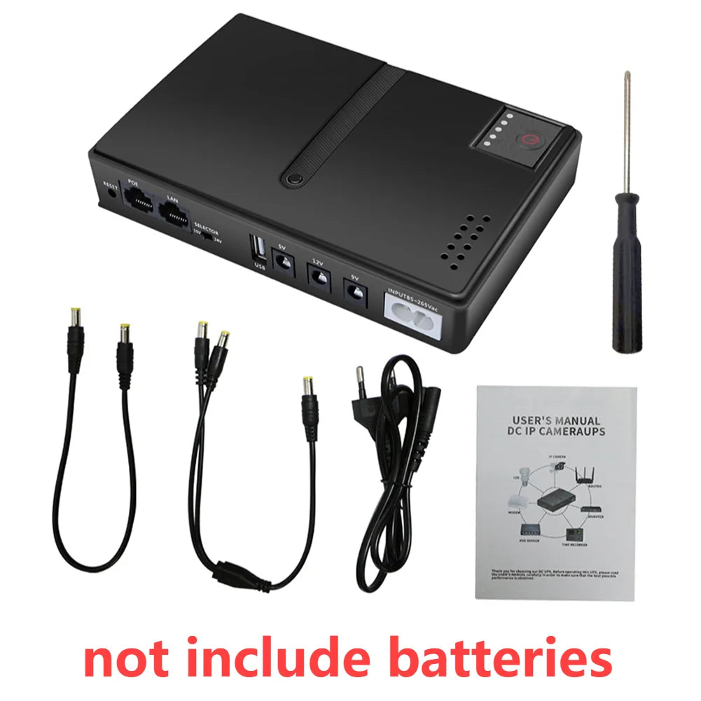 AC85-265V DC1018L Router 5V/9V/12V Optical Cat Monitor Backup Uninterruptible DC Power Supply Charger Cell Phone UPS No Battery