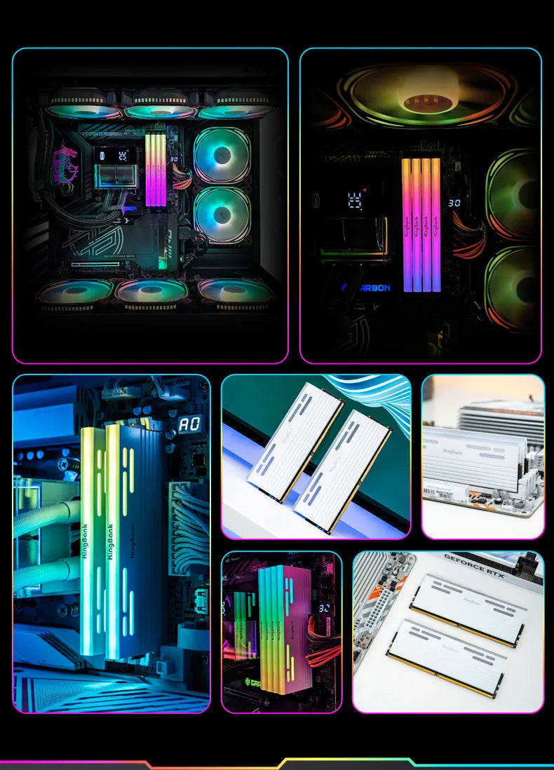 KingBank SoarBlade KFRW DDR5 RGB Series 24GBx2 6000MHz Kit UDIMM Dual Channel Computer Desktop PC Hynix M die CL28