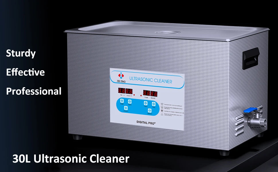 JIEJING 30L Ultrasonic Cleaner 40kHz Sonic Cleaner Machine Ultrasound Bath Tub for Automotive Parts Carburetor Jewelry Glasses