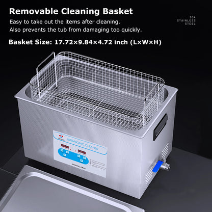 JIEJING 30L Ultrasonic Cleaner 40kHz Sonic Cleaner Machine Ultrasound Bath Tub for Automotive Parts Carburetor Jewelry Glasses