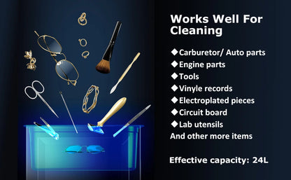JIEJING 30L Ultrasonic Cleaner 40kHz Sonic Cleaner Machine Ultrasound Bath Tub for Automotive Parts Carburetor Jewelry Glasses