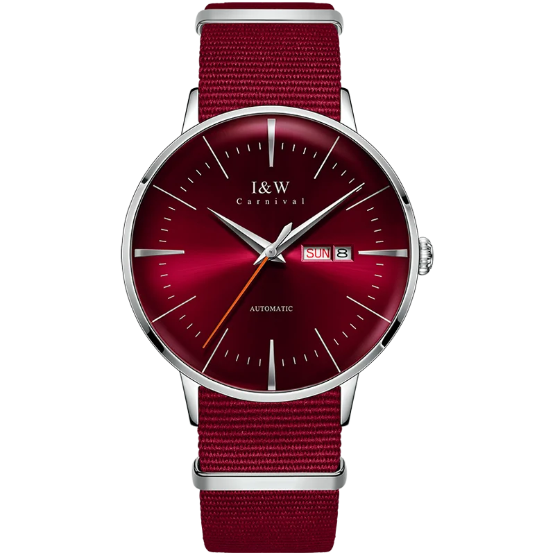Fashion Men's Watches MIYOTA 8215 Watch Luxury brand CARNIVAL Automatic Mechanical Wristwatch Sapphire Double Calendar Men Watch