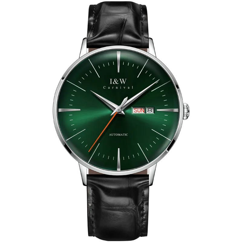Fashion Men's Watches MIYOTA 8215 Watch Luxury brand CARNIVAL Automatic Mechanical Wristwatch Sapphire Double Calendar Men Watch