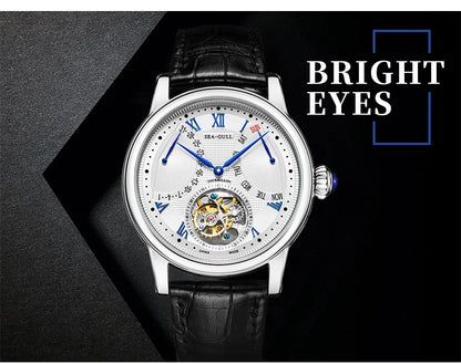 Seagull Men Watch Automatic Tourbillon Mechanical Watch Multifunctional Sapphire Calendar Luxury Men's Wristwatch ST8004ZS