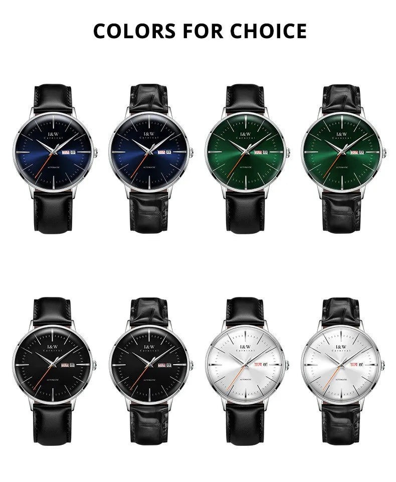 Fashion Men's Watches MIYOTA 8215 Watch Luxury brand CARNIVAL Automatic Mechanical Wristwatch Sapphire Double Calendar Men Watch