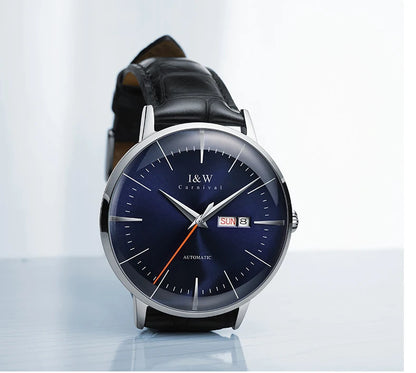 Fashion Men's Watches MIYOTA 8215 Watch Luxury brand CARNIVAL Automatic Mechanical Wristwatch Sapphire Double Calendar Men Watch