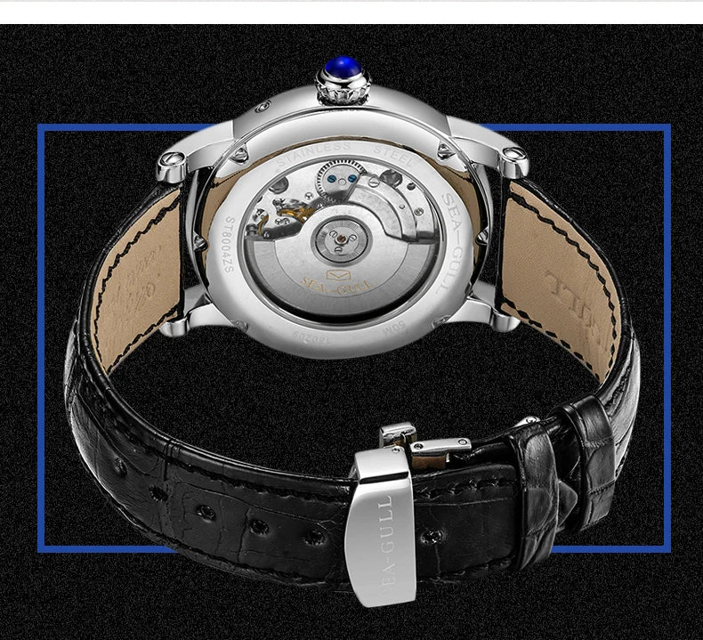 Seagull Men Watch Automatic Tourbillon Mechanical Watch Multifunctional Sapphire Calendar Luxury Men's Wristwatch ST8004ZS