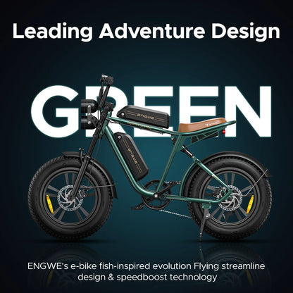 Original ENGWE M20 250W 20*4.0 Inch Fat Mountain Tires Electric Bicycle 25km/h Disc Brake Adult Fat Ebike in EU UK Warehouse