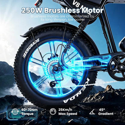 OEM Stock Factory  Electric Bicycle 250W Rear 7-Speed 48V 15Ah Wide Tire Electric Urban Hybrid Mountain Off-Road E-Bike