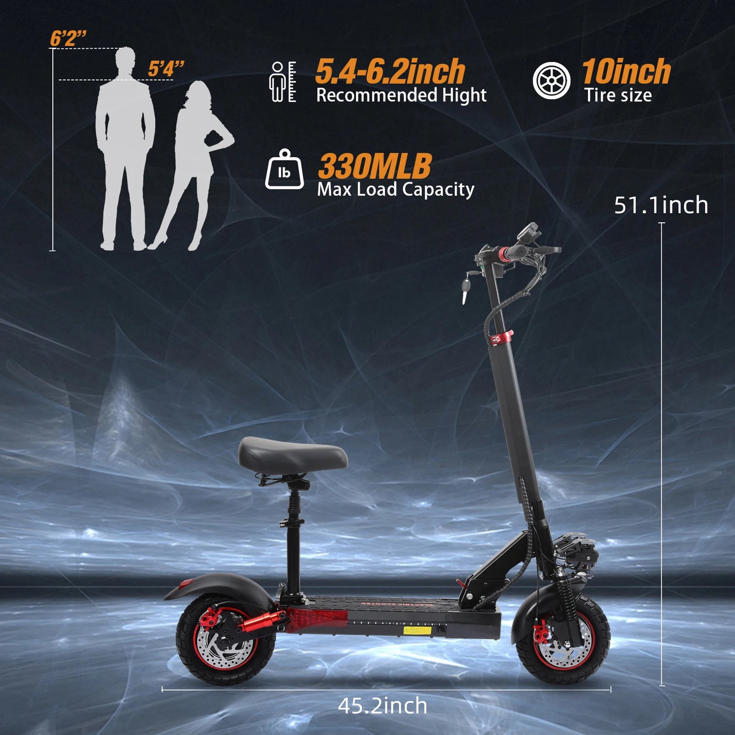 EU UK US CA Warehouse EScooter  - 10" Off-Road Fat Tire Dual Suspension 45km Range, Foldable & IPX5 Electric Scooter