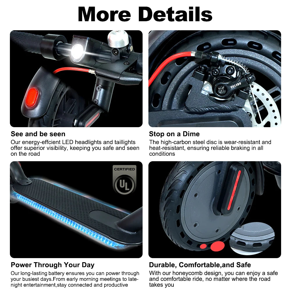 Cheap 8.5 Inch 2 Wheel Electric Scooter EU US CA Warehouse 36v Escooter 10Ah Long Range App Folding Electric Scooter