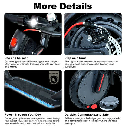 Cheap 8.5 Inch 2 Wheel Electric Scooter EU US CA Warehouse 36v Escooter 10Ah Long Range App Folding Electric Scooter