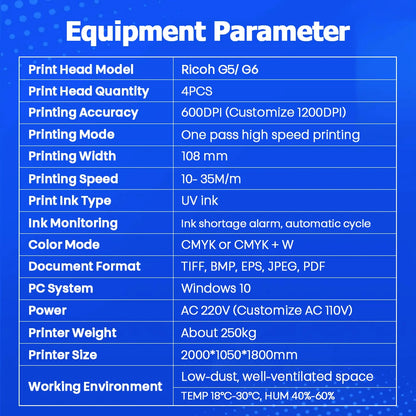 Longke Ricoh Print Head Automatic Cycle Eco Solvent UV Inkjet Single Pass High Speed UV Printer for Edge Banding