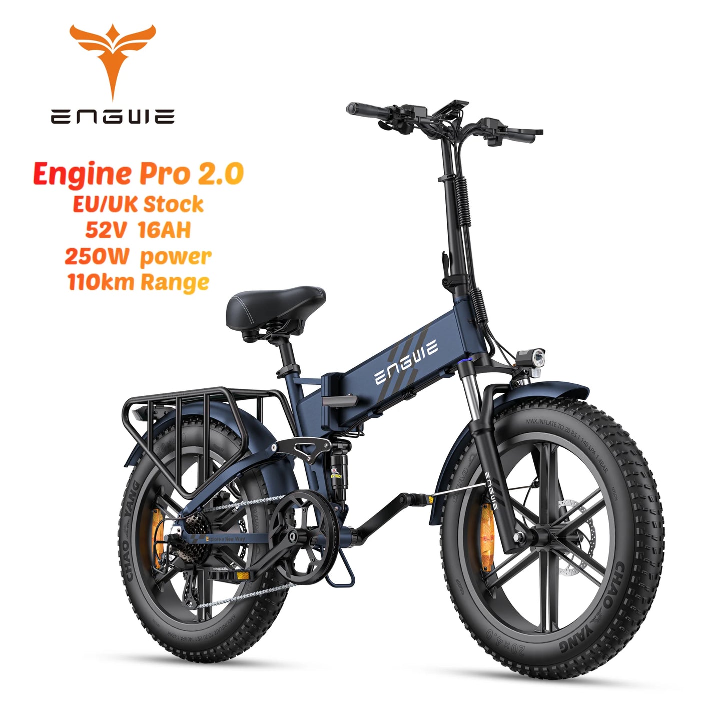 ENGWE Bike ENGINE PRO 2.0 EU/US/UK Warehouse 52V16A Electric Bicycle 250W Full Shock Absorption Mountain  Fat Tire Electric Bike