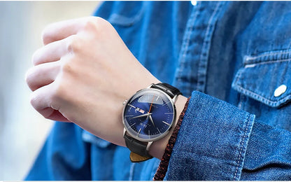 Fashion Men's Watches MIYOTA 8215 Watch Luxury brand CARNIVAL Automatic Mechanical Wristwatch Sapphire Double Calendar Men Watch