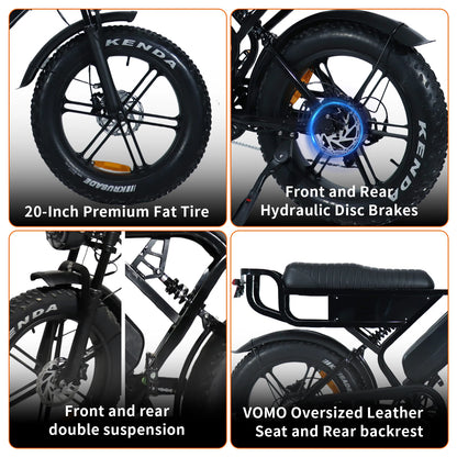VOMO X90 Ebike 48V 15Ah Lithium-ion Battery E BIKE Fast EU MTB FAT Electric Bicycle X90 250W Deliver E-bike X90 BIKE