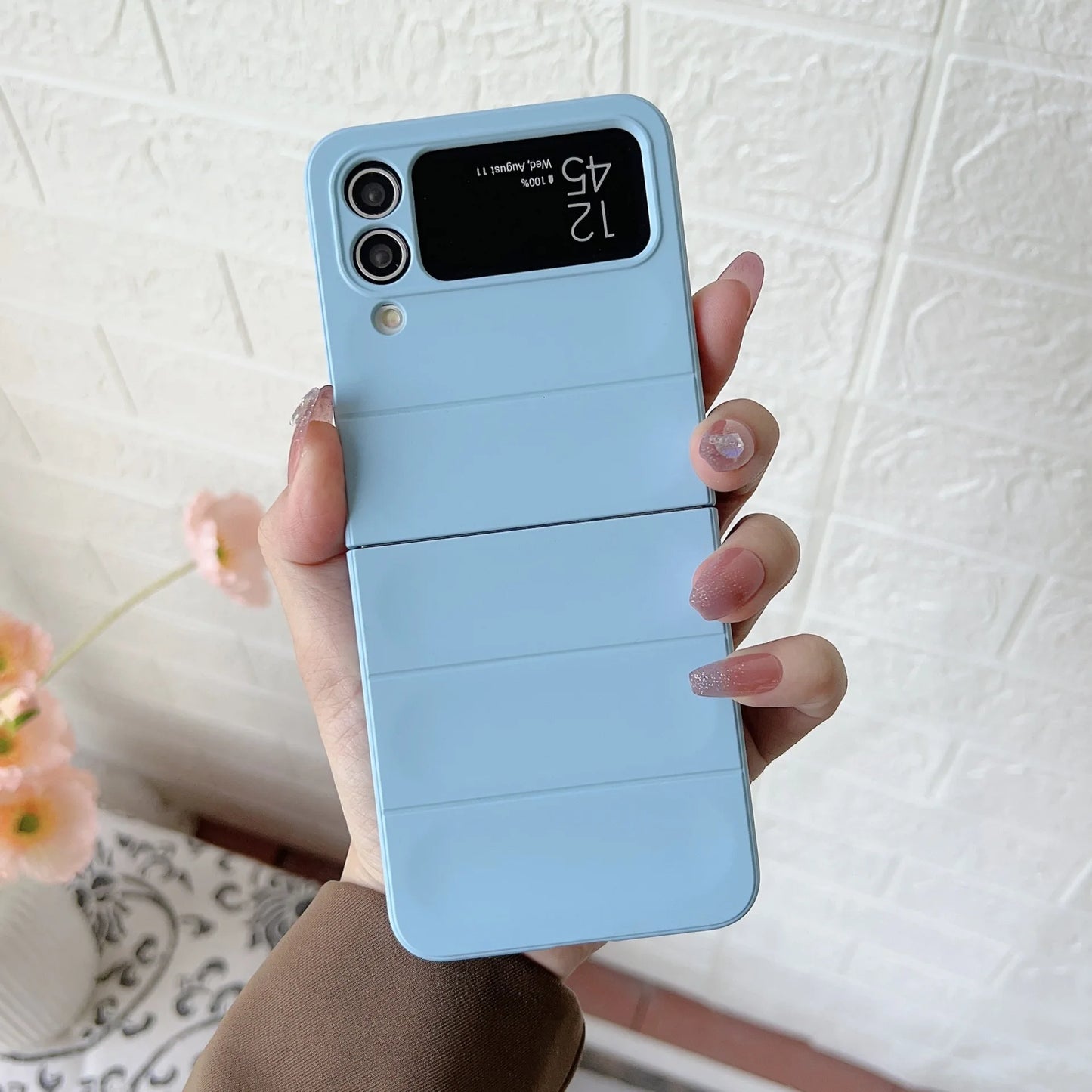 High Quality Skin Friendly Premium Eco-friendly Matte Plain Folding TPU+PC Phone Case for Z Flip 6/5/4/3 Anti-Fall