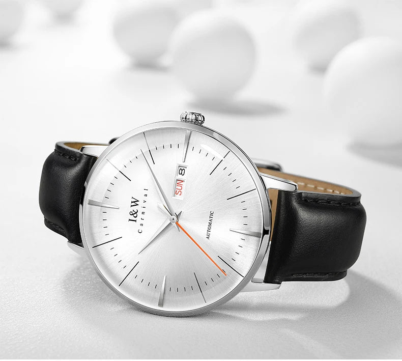 Fashion Men's Watches MIYOTA 8215 Watch Luxury brand CARNIVAL Automatic Mechanical Wristwatch Sapphire Double Calendar Men Watch