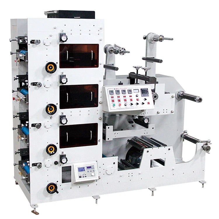4 Color Flexo Printing Machine Roll to Roll Label & Paper Printer Stack Structure Semi-Automatic New