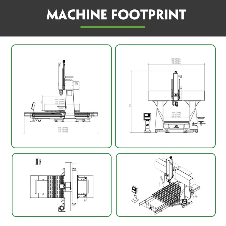 High Power Automatic Tool Changer 1325 Wood Foam Plastic Aluminum Cnc 5 Axis Milling Router Machine for Sale