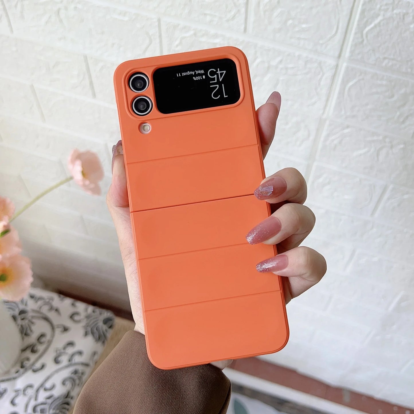 High Quality Skin Friendly Premium Eco-friendly Matte Plain Folding TPU+PC Phone Case for Z Flip 6/5/4/3 Anti-Fall