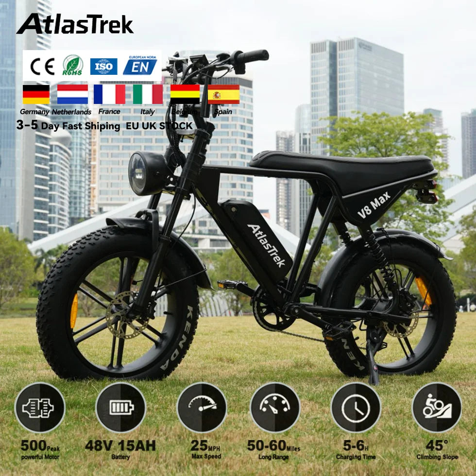 OEM Stock Factory  Electric Bicycle 250W Rear 7-Speed 48V 15Ah Wide Tire Electric Urban Hybrid Mountain Off-Road E-Bike