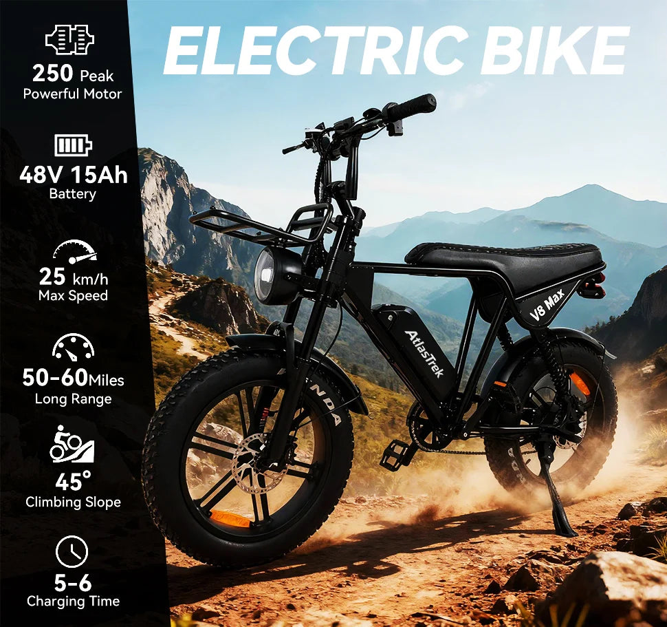 OEM Stock Factory  Electric Bicycle 250W Rear 7-Speed 48V 15Ah Wide Tire Electric Urban Hybrid Mountain Off-Road E-Bike