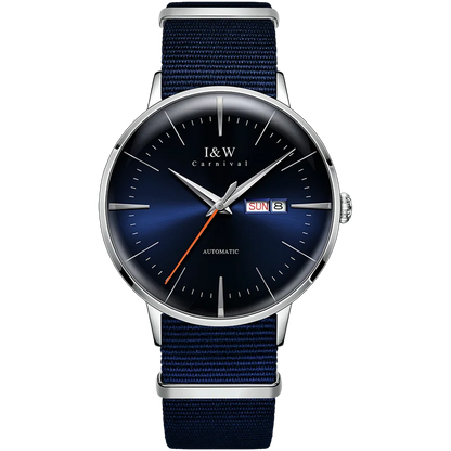 Fashion Men's Watches MIYOTA 8215 Watch Luxury brand CARNIVAL Automatic Mechanical Wristwatch Sapphire Double Calendar Men Watch