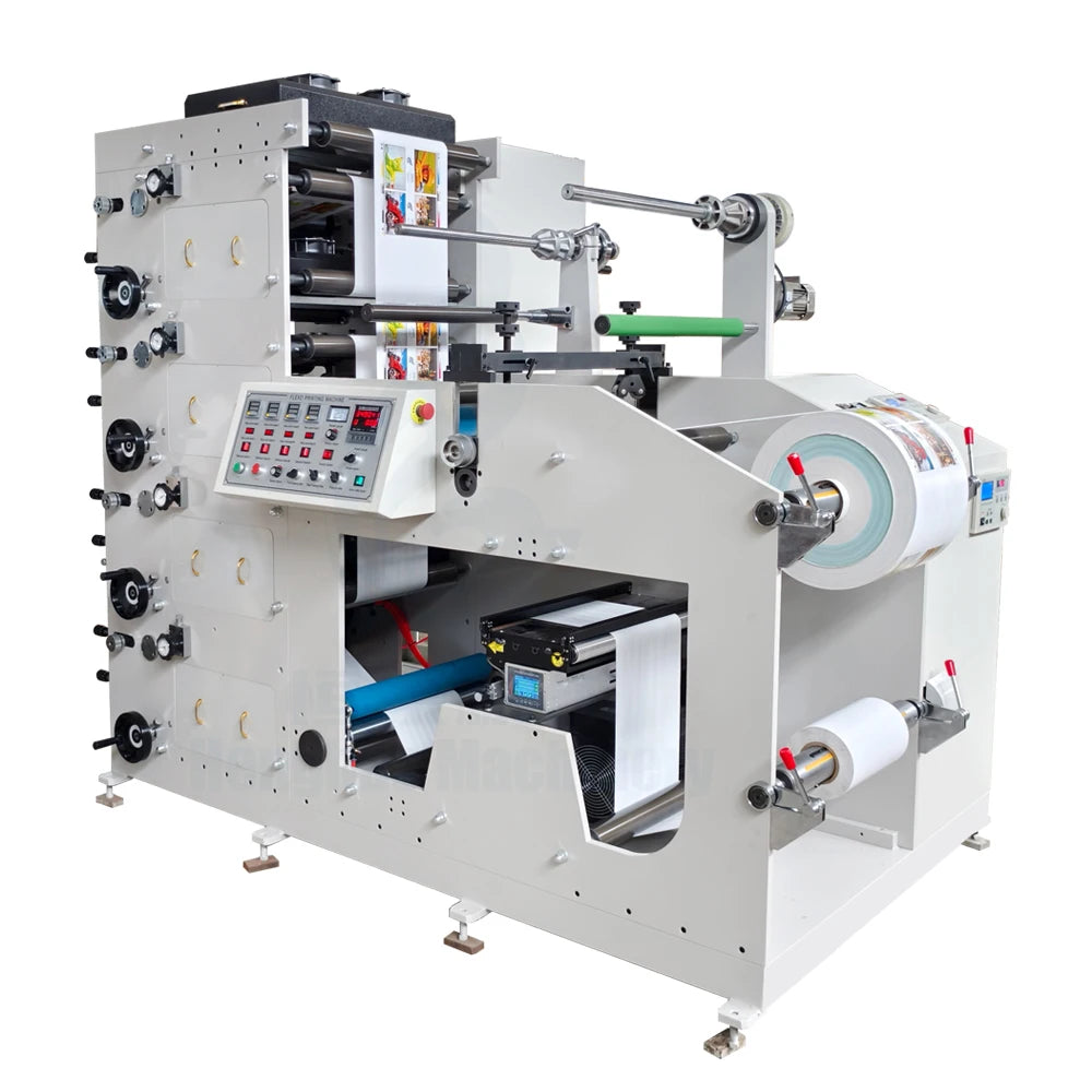 New Automatic Flexographic Printer with Stack Structure for Card Plastic Bag Paper Label Printing UV Curing & Touch Screen