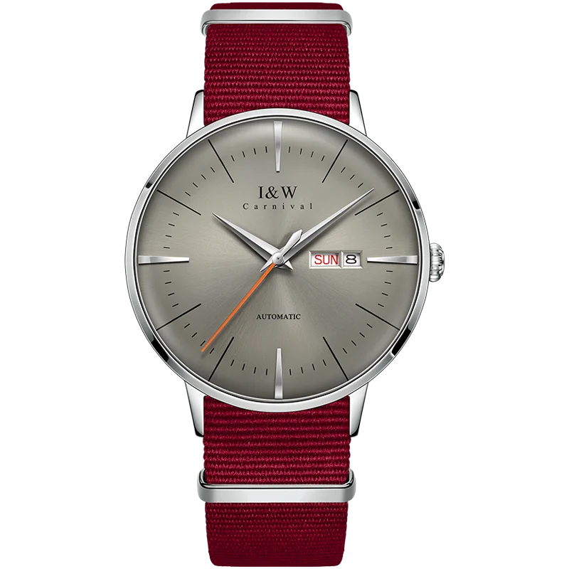 Fashion Men's Watches MIYOTA 8215 Watch Luxury brand CARNIVAL Automatic Mechanical Wristwatch Sapphire Double Calendar Men Watch