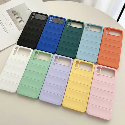 High Quality Skin Friendly Premium Eco-friendly Matte Plain Folding TPU+PC Phone Case for Z Flip 6/5/4/3 Anti-Fall