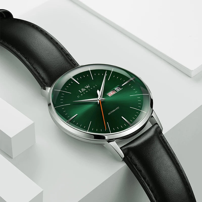 Fashion Men's Watches MIYOTA 8215 Watch Luxury brand CARNIVAL Automatic Mechanical Wristwatch Sapphire Double Calendar Men Watch