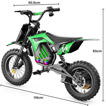A14 14 Inch Kids Electric Motorcycle 500W Motor 36V 5.2Ah Battery 20-22km Range 17MPH Speed Bluetooth Max Load 80KG Escooter