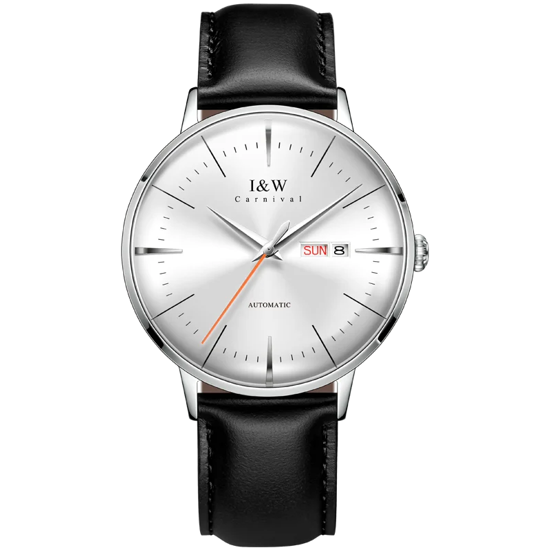 Fashion Men's Watches MIYOTA 8215 Watch Luxury brand CARNIVAL Automatic Mechanical Wristwatch Sapphire Double Calendar Men Watch