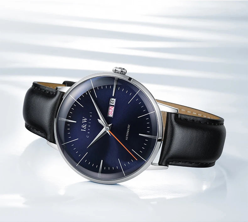 Fashion Men's Watches MIYOTA 8215 Watch Luxury brand CARNIVAL Automatic Mechanical Wristwatch Sapphire Double Calendar Men Watch