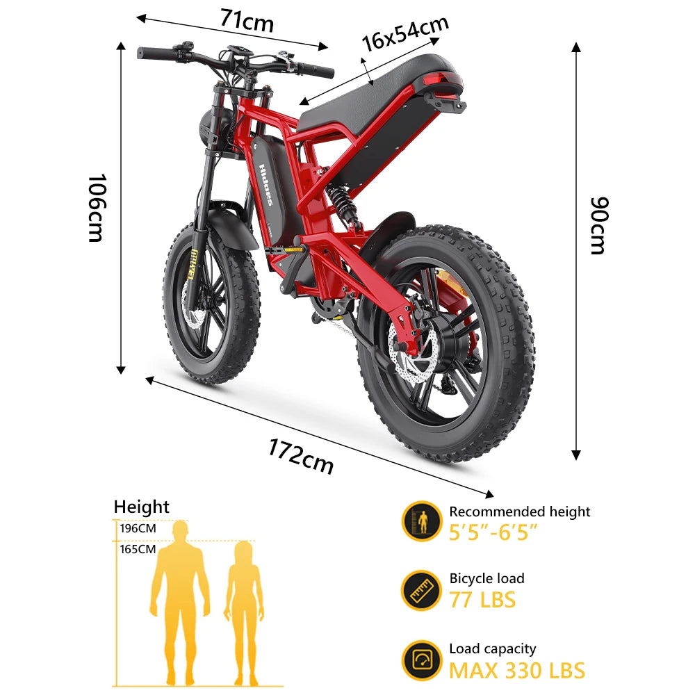 2025 EU US EU Warehouse Drop Shipping Hot Sale Hidoes B6 Electric Bike Electric Mountain Bicycle 48v 1200w E Bike