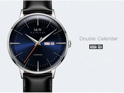Fashion Men's Watches MIYOTA 8215 Watch Luxury brand CARNIVAL Automatic Mechanical Wristwatch Sapphire Double Calendar Men Watch