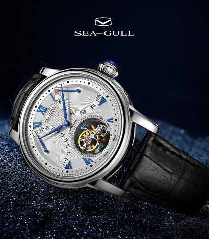 Seagull Men Watch Automatic Tourbillon Mechanical Watch Multifunctional Sapphire Calendar Luxury Men's Wristwatch ST8004ZS