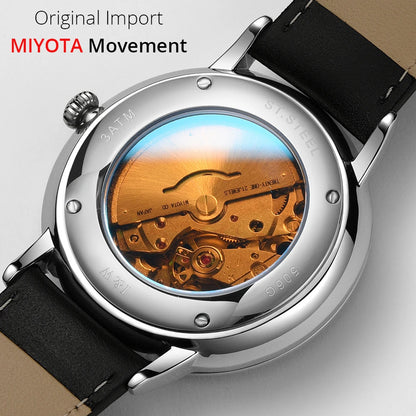 Fashion Men's Watches MIYOTA 8215 Watch Luxury brand CARNIVAL Automatic Mechanical Wristwatch Sapphire Double Calendar Men Watch