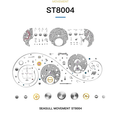 Seagull Men Watch Automatic Tourbillon Mechanical Watch Multifunctional Sapphire Calendar Luxury Men's Wristwatch ST8004ZS
