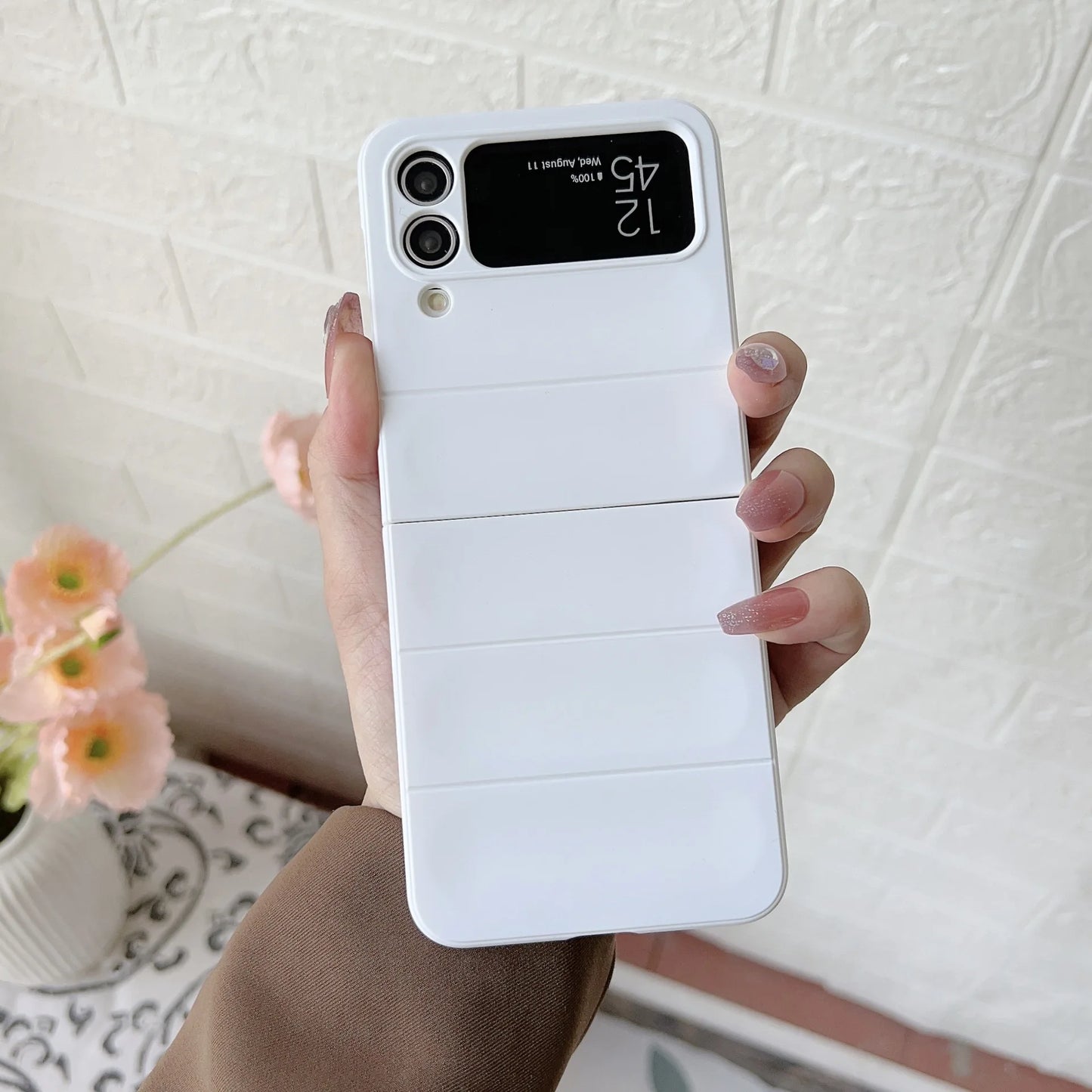 High Quality Skin Friendly Premium Eco-friendly Matte Plain Folding TPU+PC Phone Case for Z Flip 6/5/4/3 Anti-Fall
