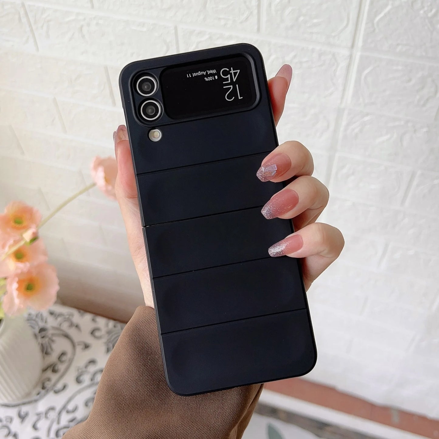 High Quality Skin Friendly Premium Eco-friendly Matte Plain Folding TPU+PC Phone Case for Z Flip 6/5/4/3 Anti-Fall