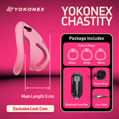 YoKoNex Men Chastity Lock, Black Male Cage, Penis Ring with 3 Sizes, Ergonomic Chastity Device, Adult Toy, New 2026