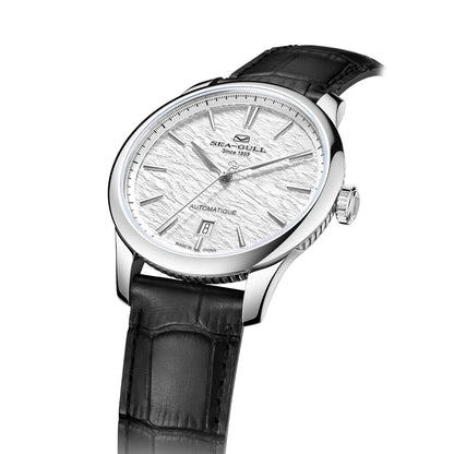 Seagull Extraordinary Series Snowflake Wave Dial Men's Automatic Mechanical Watch Calendar Fashion Luxury Wristwatch 40mm 1133A