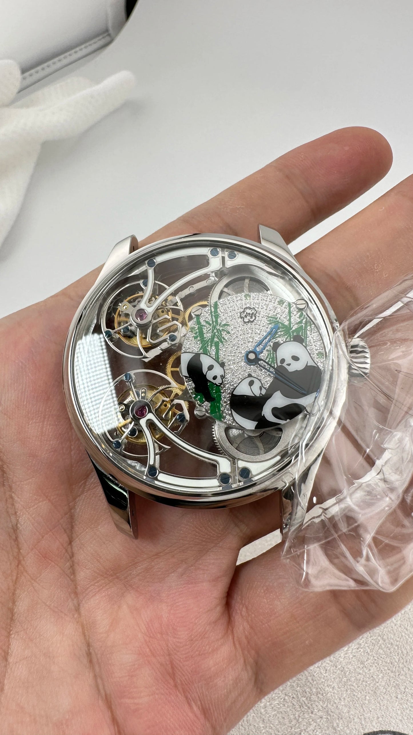 Men's Limited Edition Watch Front and Back Double Tourbillon Flying Suspension Watch Men's Luminous Mechanical Watch Steel
