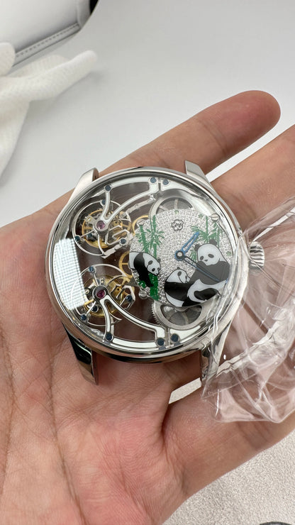 Men's Limited Edition Watch Front and Back Double Tourbillon Flying Suspension Watch Men's Luminous Mechanical Watch Steel