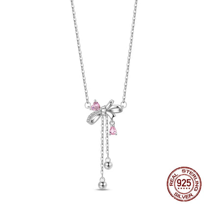New 925 Sterling Silver Cupid Arrow Mobius Butterfly Dragonfly Sparkling Simple Heart Guardian Necklace 100% 925 Sterling Silver
