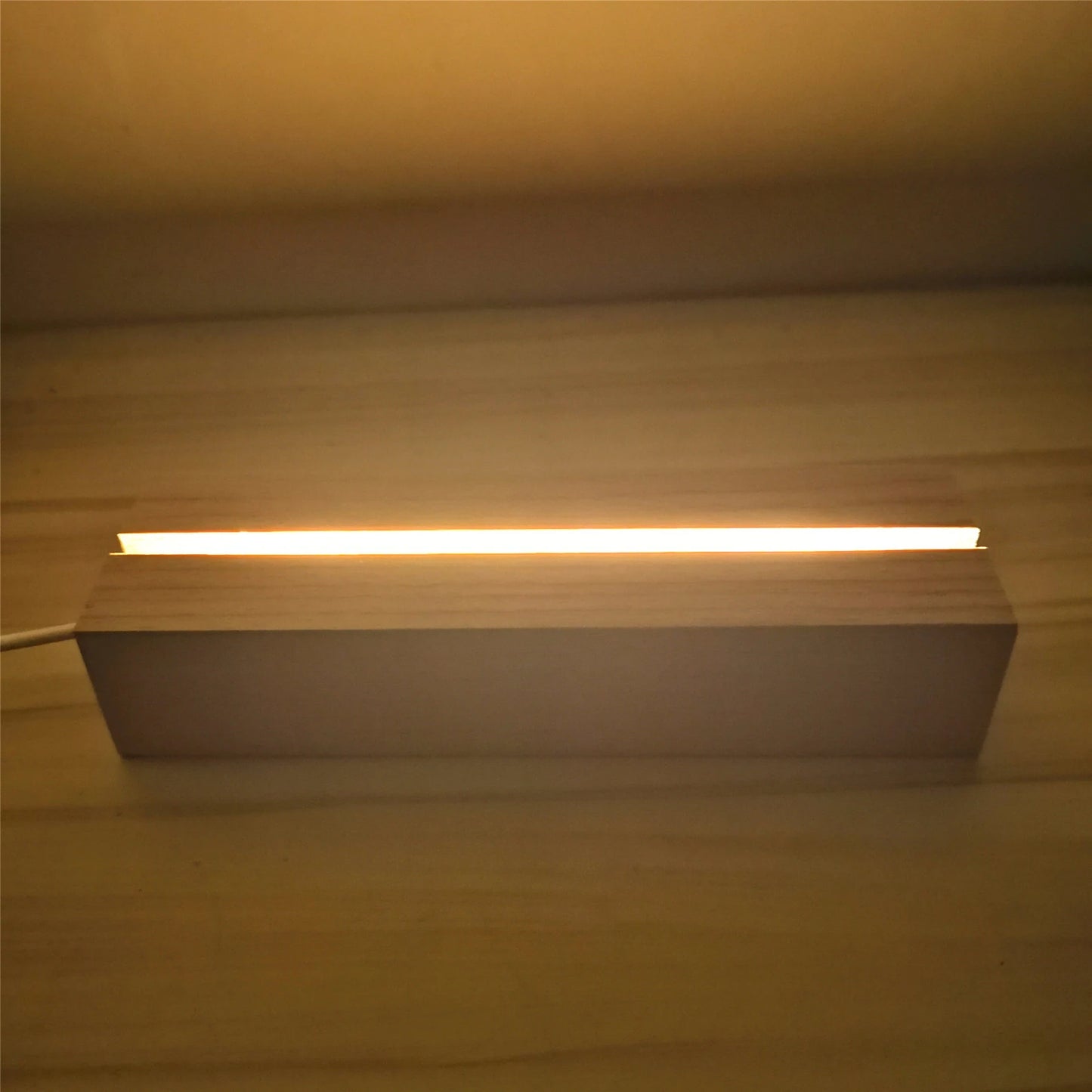 1-10PCS LED Wood Light Display Crystal Wooden Lighted Base Stand Acrylic Light Plate Base USB Wooden Base for Resin Art Light