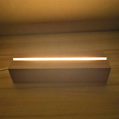 1-10PCS LED Wood Light Display Crystal Wooden Lighted Base Stand Acrylic Light Plate Base USB Wooden Base for Resin Art Light
