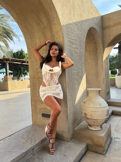 Swimsuit with Skirt Swimwear Swimsuits Women Lace Bathing Suits Swimwear Summer High Leg Beachwear Biquini Female